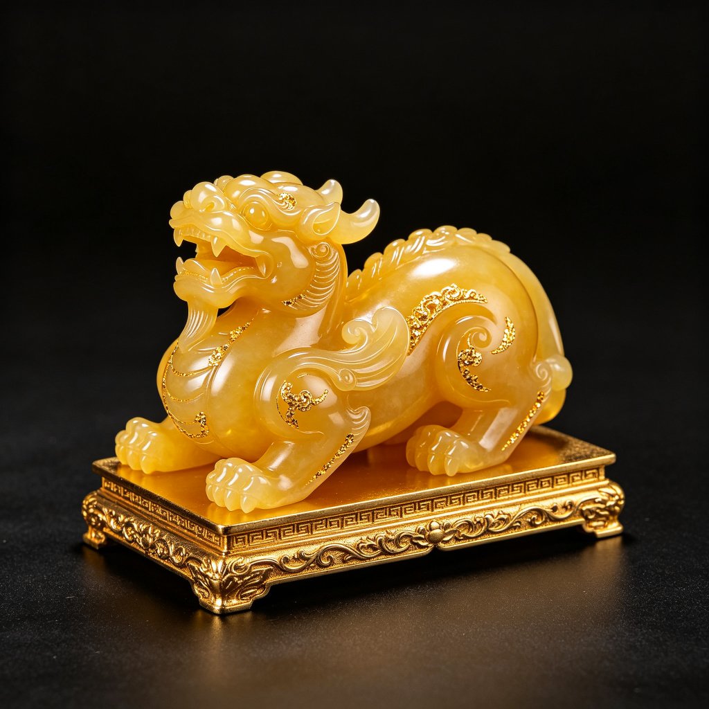 黄玉貔貅摆件 / Yellow Jade Pi Xiu Figurine